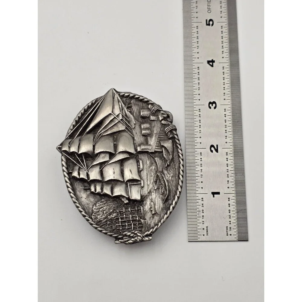 Ship Bergamot Brass Works 1983 D-4L Belt Buckle Made in USA